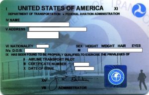 FAA airline transport pilot license