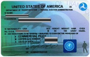 FAA commercial pilot license
