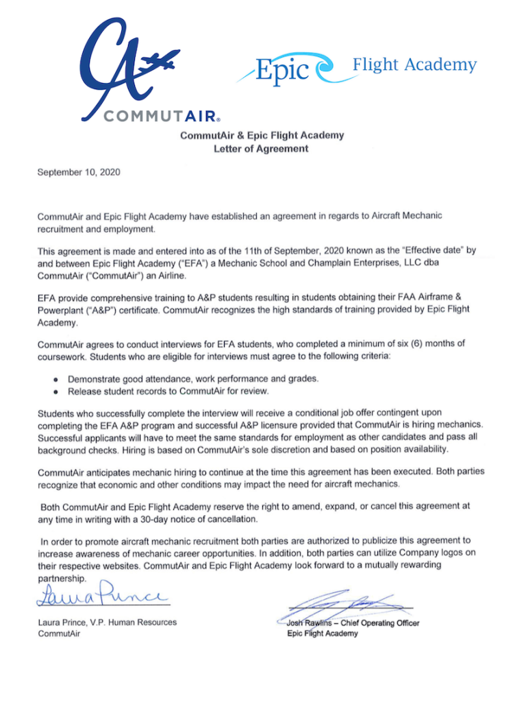 CommutAir is a hiring partner for Epic Flight Academy graduates
