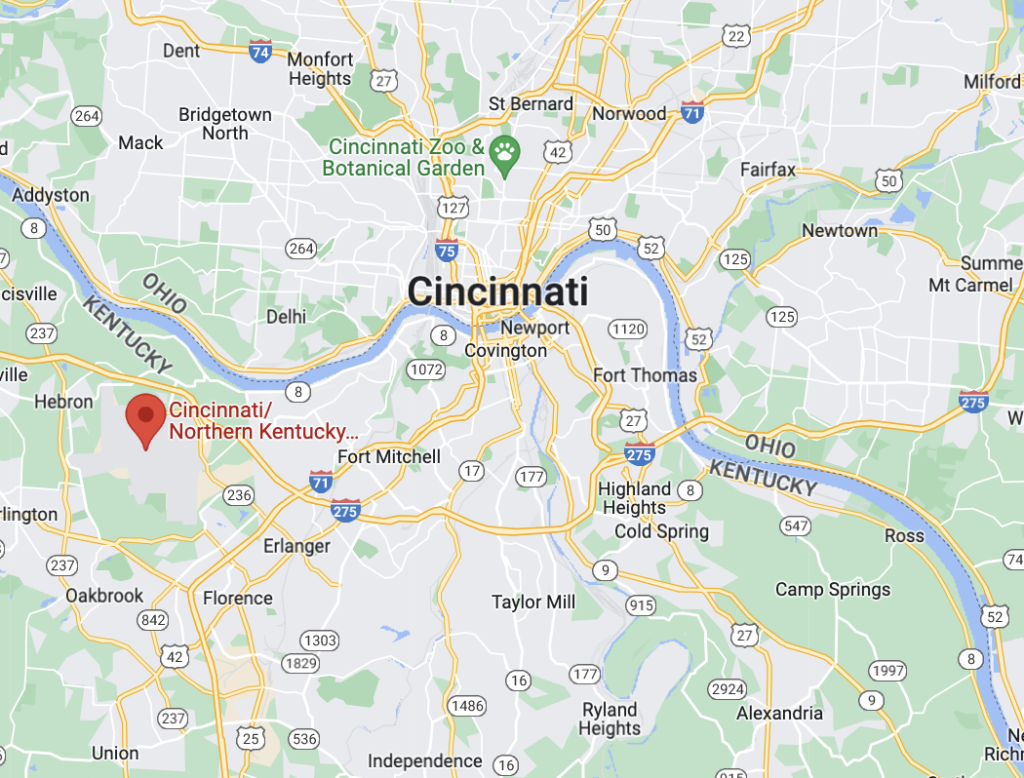 CVG Airport Cincinnati Map